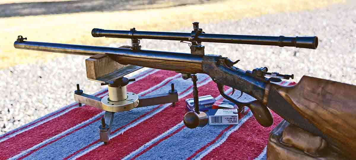 The new Montana Vintage Arms A Model scope mounted on a favorite Ballard .22 Schuetzen rifle.